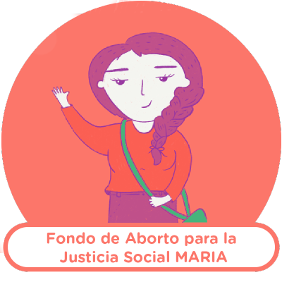 Esto es una ilustración. En la ilustración se muestran MARIA, la imagen del Fondo MARIA, sonriendo y levantando la mano para saludar.